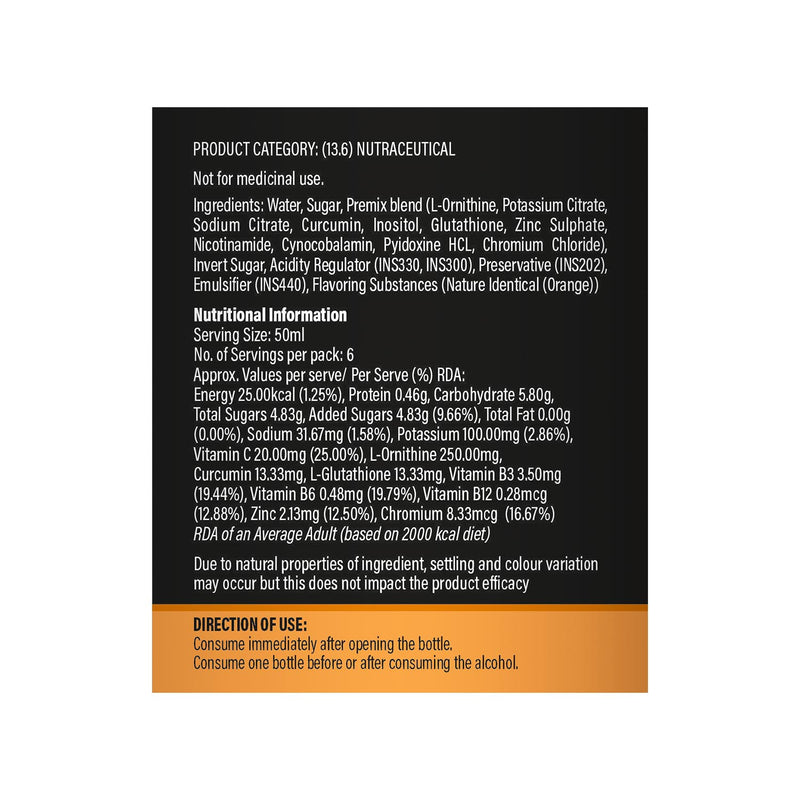 The Happy Party Drink – Orange Flavor | Hangover Fix | 50mlx6