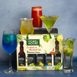 Cocktail & Mocktail Set | Diwali & Festive Gift Pack | Pack of 5 Delicious Syrups | 250mlx5